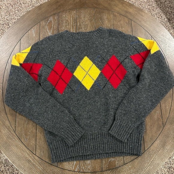 Vintage Other - Vintage Christopher Hayes Crewneck 100% Wool Knit Argyle Sweater Size Large